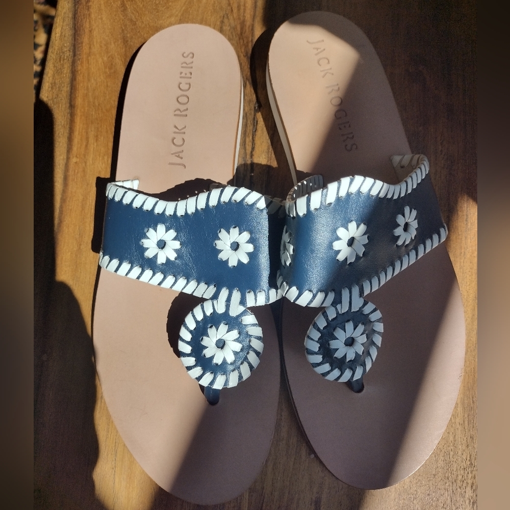 Jack Rogers Navy Blue Boating Sandals Size 7 - Picture 3 of 7